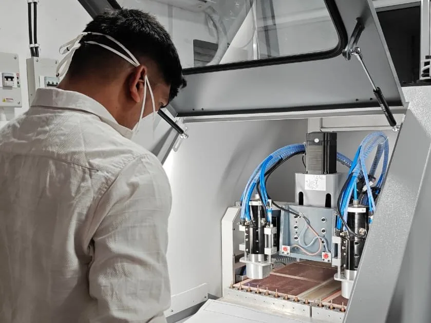 CNC drilling & routing machine in operation